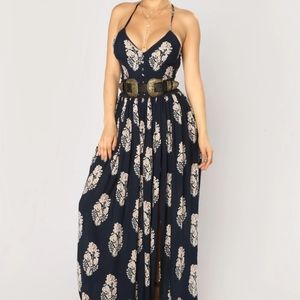 A beautiful maxi double slit dress crochet waist